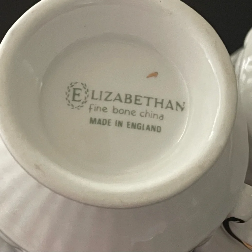 Elizabethan 3280 Vintage Footed Mini Creamer and Sugar and Mini Open Sugar Bowl